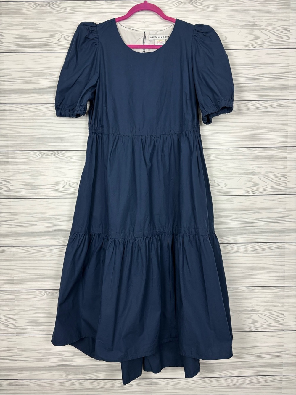 Gretchen Scott Designs Navy Blue High-Low Tiered Dress